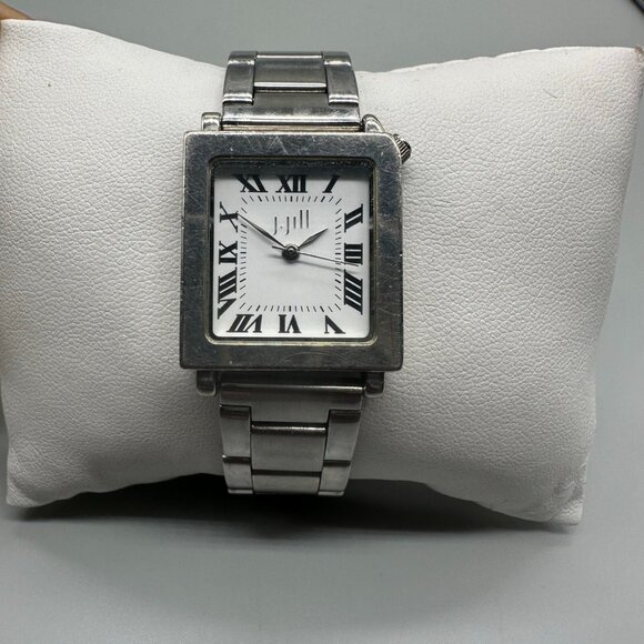3/$30 J Jill Watch Women Silver Tone Roman Dial Rectangle Case Quartz 7.25" - Picture 3 of 11